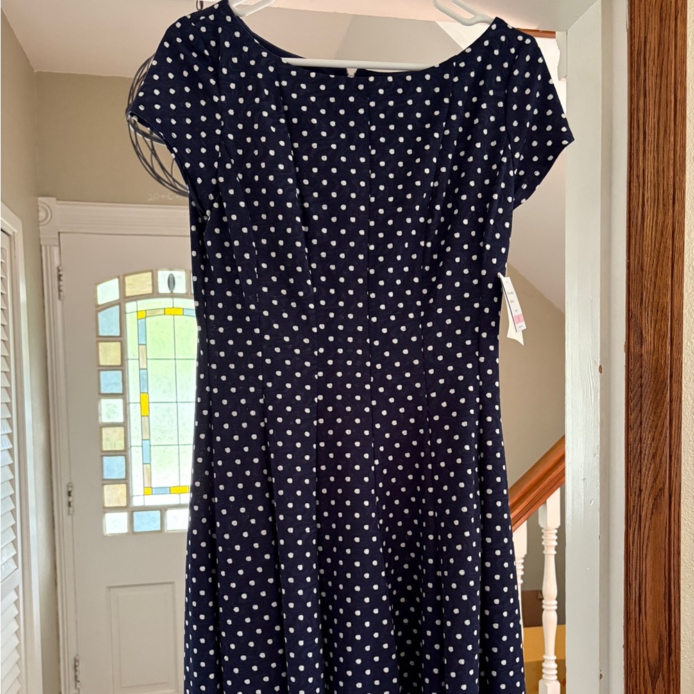 Navy Polka Dot Dress